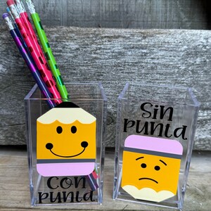 Con Punta Sin Punta Portalapiz Regalo de Maestro Sharp Dull Pencil Holders Teacher Appreciation Gift Spanish Teacher Spanish Classroom image 4