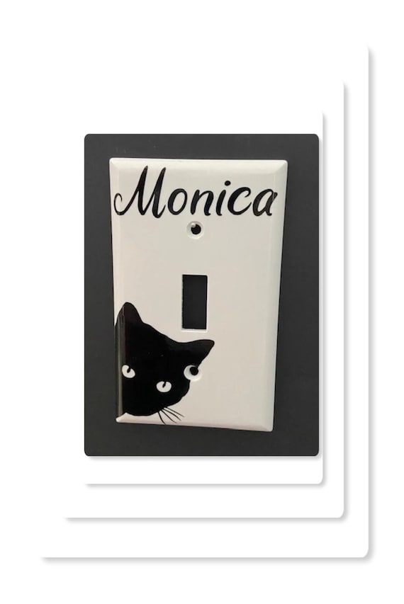 Cat Light Switch Cover Personalized Light Switch Cover Black Cat Black Cat Light Switch Cover Personalized Cat Room Decor Kitty Etsy