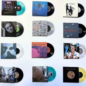 140 Miniature Vinyl LP Record Albums / Covers 1:12 Scale