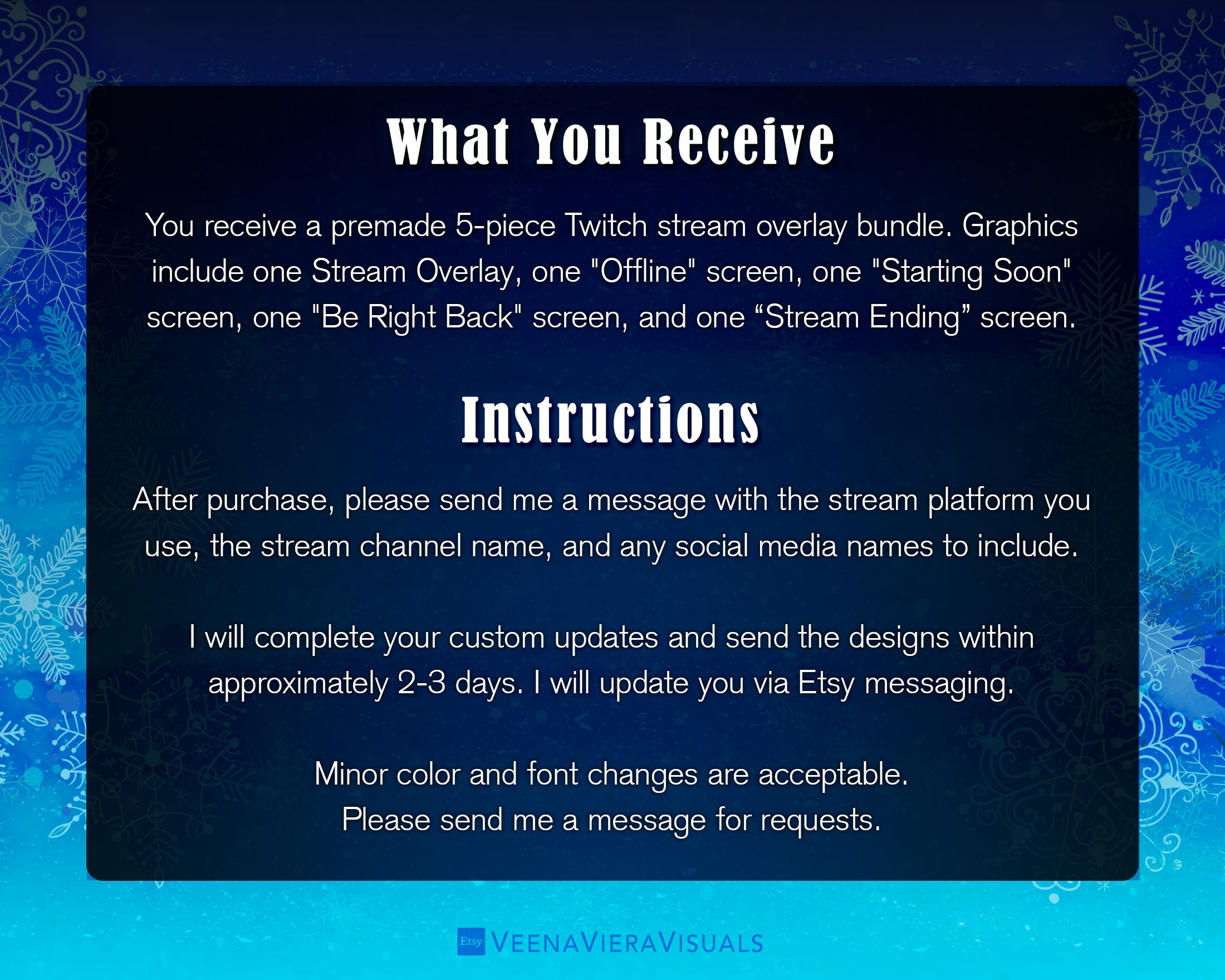 Snowy Winter Stream Overlay Set for Twitch Facebook and - Etsy
