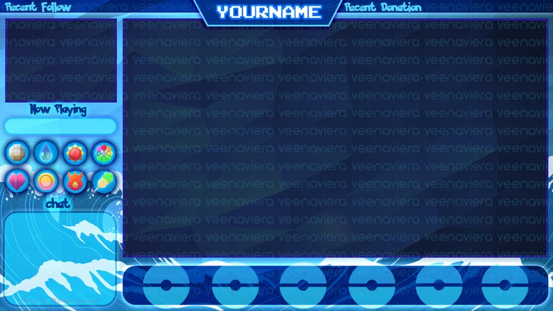 Pokemon Water Theme Stream Overlay Set for Twitch Facebook | Etsy