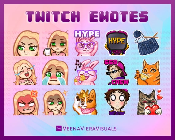 One Custom Twitch Emote Includes Hi Res Version Etsy