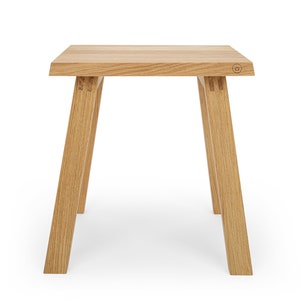 Stool "Fritz" made of oak wood, sitting stool, high quality bedside table, side table, plant stool