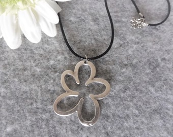 Kette Blume Flower child boho Blüte silber schwarz bohemian Hippie