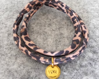 Armband Leo Münze gold boho Hippie Wickelarmband Leopard Viva