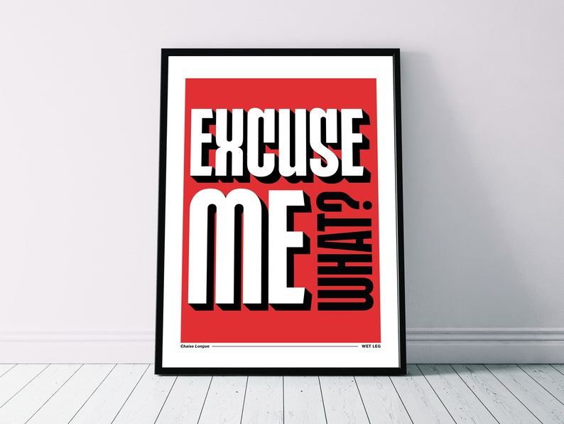 Wet Leg 'chaise Longue' Lyrics Poster Pop Music Print Etsy UK