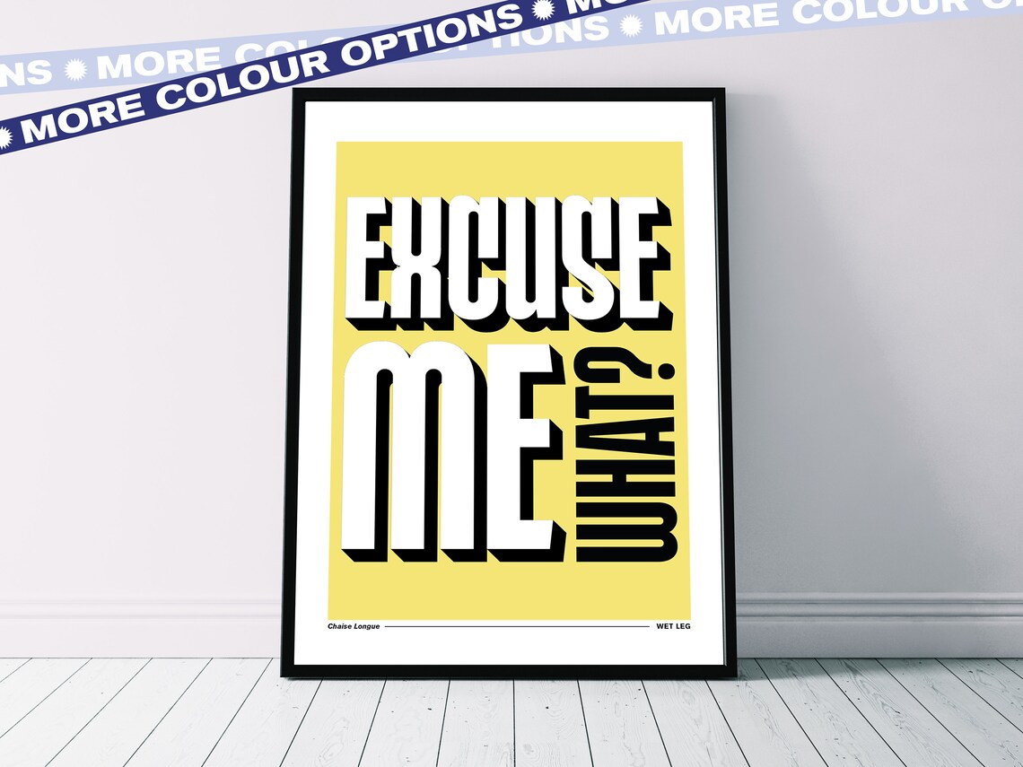 Wet Leg 'chaise Longue' Lyrics Poster Pop Music Print Etsy UK