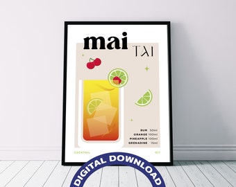 Póster digital con la receta del cóctel 'Mai Tai'
