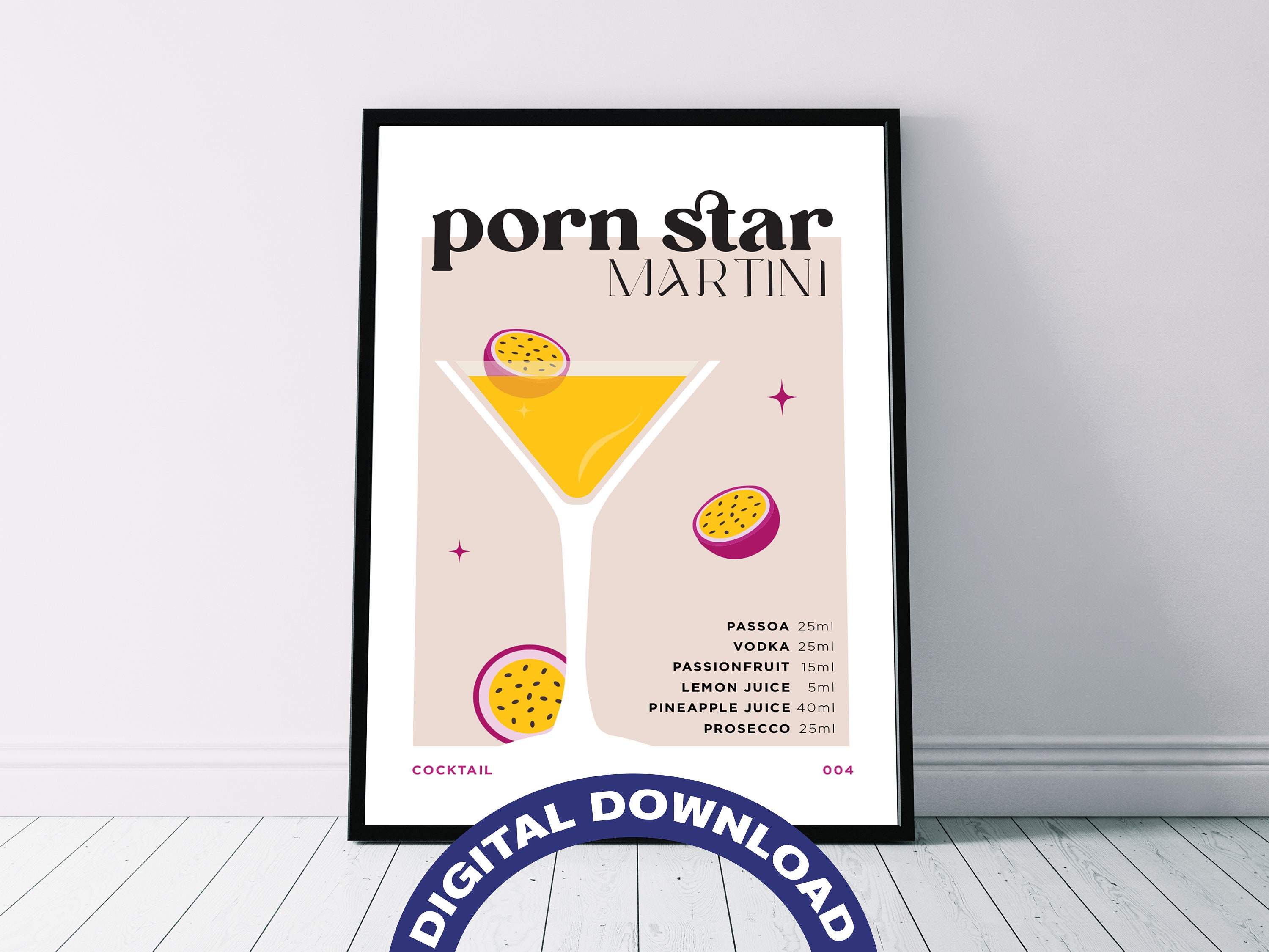 Pronstar Download - Cocktail Recipe 'porn Star Martini' Digital Download - Etsy Australia
