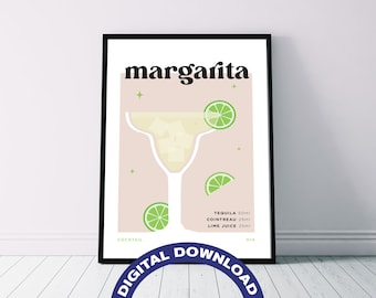 Póster digital con la receta del cóctel 'Margarita'