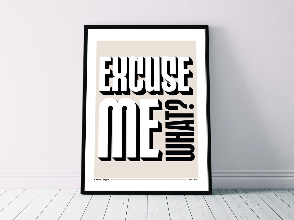 Wet Leg 'chaise Longue' Lyrics Poster Pop Music Print Etsy UK