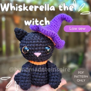 Black Cat Witch Amigurumi | Crochet Pattern PDF – Wiskerella the Witch | Halloween Amigurumi Pattern | DIY Crochet Kitty