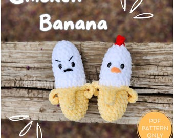 Haakpatroon kip-banaan: amigurumi zonder naaien (pdf-patroon)