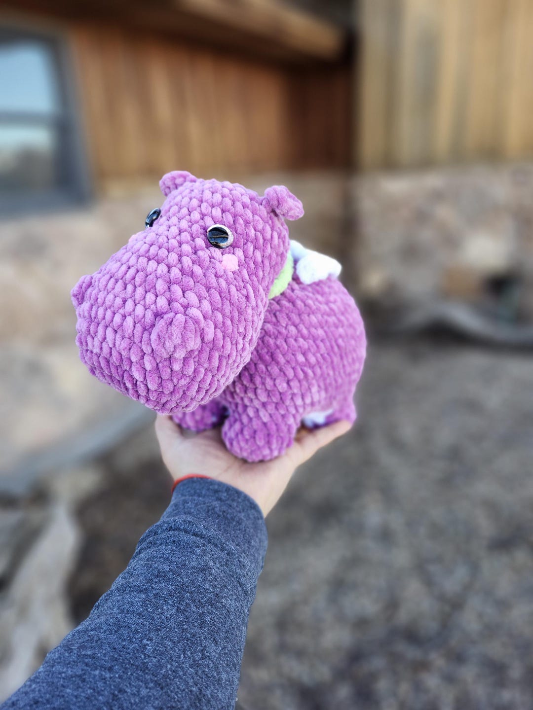 B. Toys – Hippopotame en peluche de 30,5 cm – Animal en peluche – Jouet hippopotame doux et gris – Jouets lavables pour bébés, tout-petits et enfants – Happyhues – Hippopotame gris