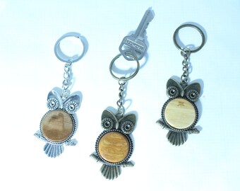 Hand Crafted Forest Wood Owl Keychains