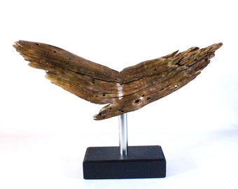 19003 Natural Wood Sculpture, Forest Sculpture, Driftwood Sculpture: Forest Hawk