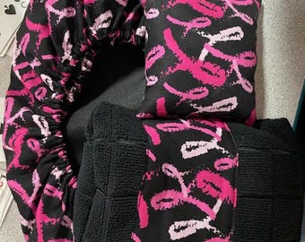 Pink Ribbon Fabric Bowling Shoe Cover Set