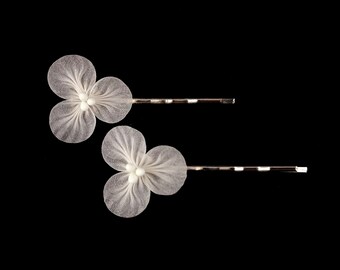 Bridal Boho Tiny Flower Hairslide Set (Made to Order): Bohemian, Floral, Fairy Tale, Woodland Wedding, Bridesmate, Tsumami Zaiku