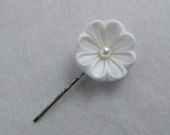 Fabric Origami Folded Textile Flower hair pin Bridal Chrysanthemum Hair Pin Tsumami Kanzashi Geisha Inspired