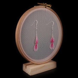 Cherry Blossom Dangling Petals Earrings, Made with Silk, Hand Crafted with Tsumami Zaiku image 3