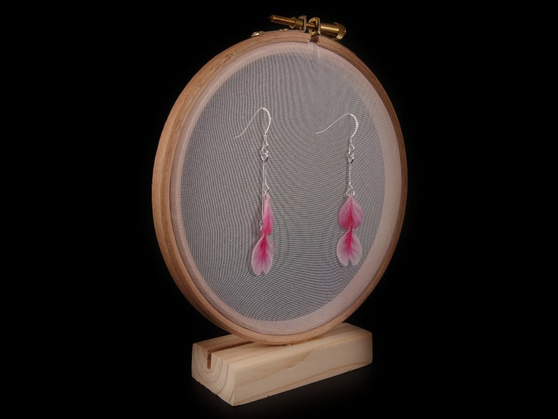 Cherry Blossom Dangling Petals Earrings, Made with Silk, Hand Crafted with Tsumami Zaiku image 3