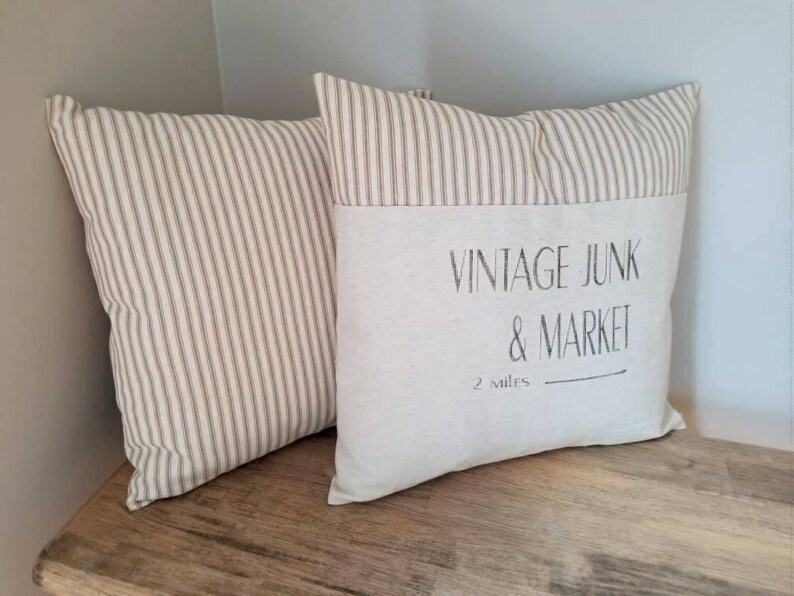 Vintage Market Pillow Cover Farmhouse Pillow Cover Farmers Etsy