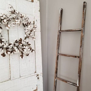 7 ft Blanket Ladder - Decorative Wooden Ladder - Fixer Upper Style - Farmhouse Ladder - Distressed Blanket Ladder - Wood Ladder - Rustic