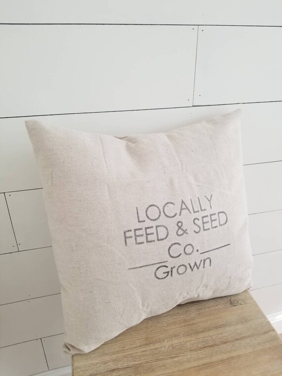 Locally Grown Farmhouse Pillow Cover Farmers Market Pillow Etsy