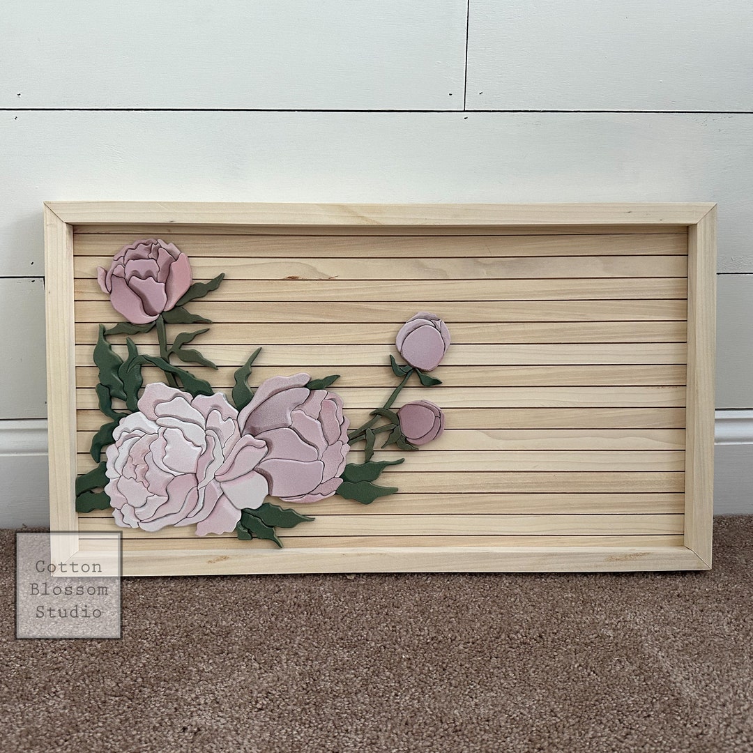 Handcrafted Wood Peony Wall Art – Pink Floral Nursery Decor - Etsy