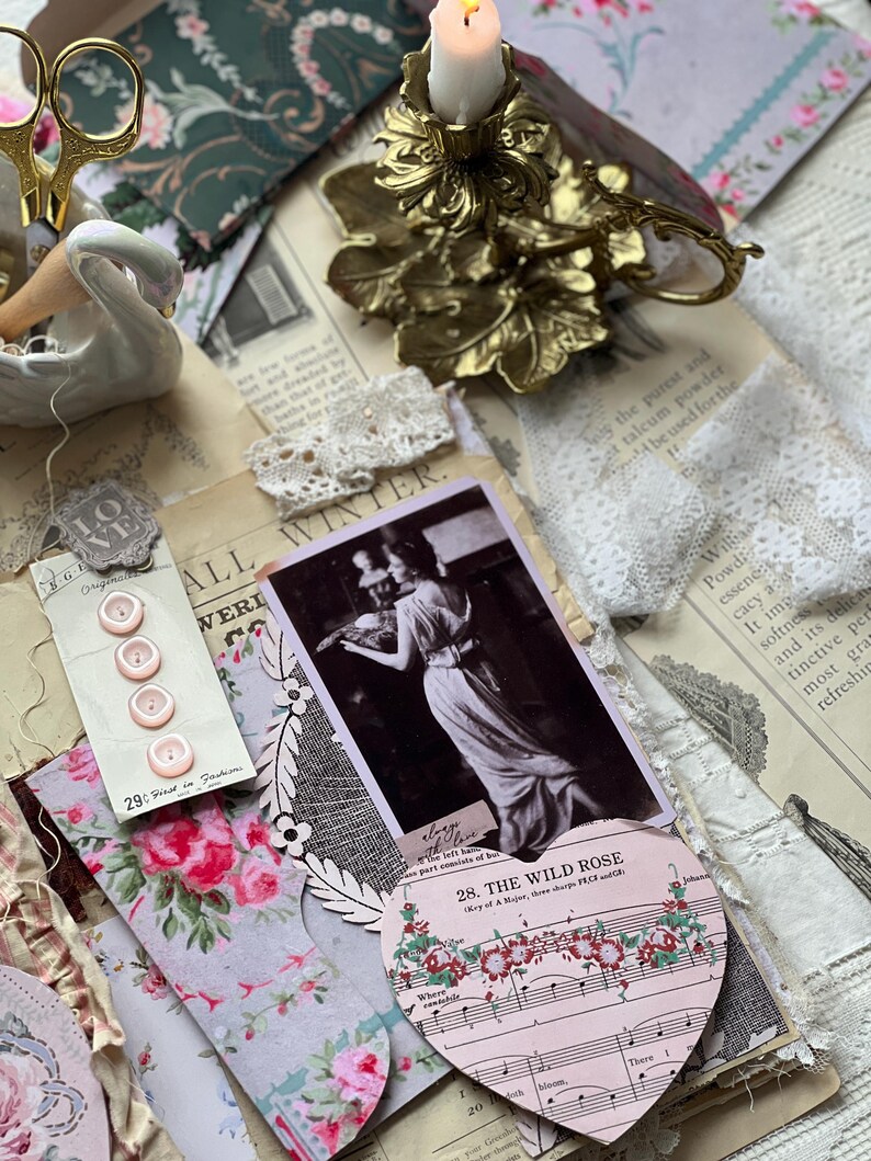 Soft & Lovely – Vintage Floral Junk Journal Kit – Romantic Ephemera ...