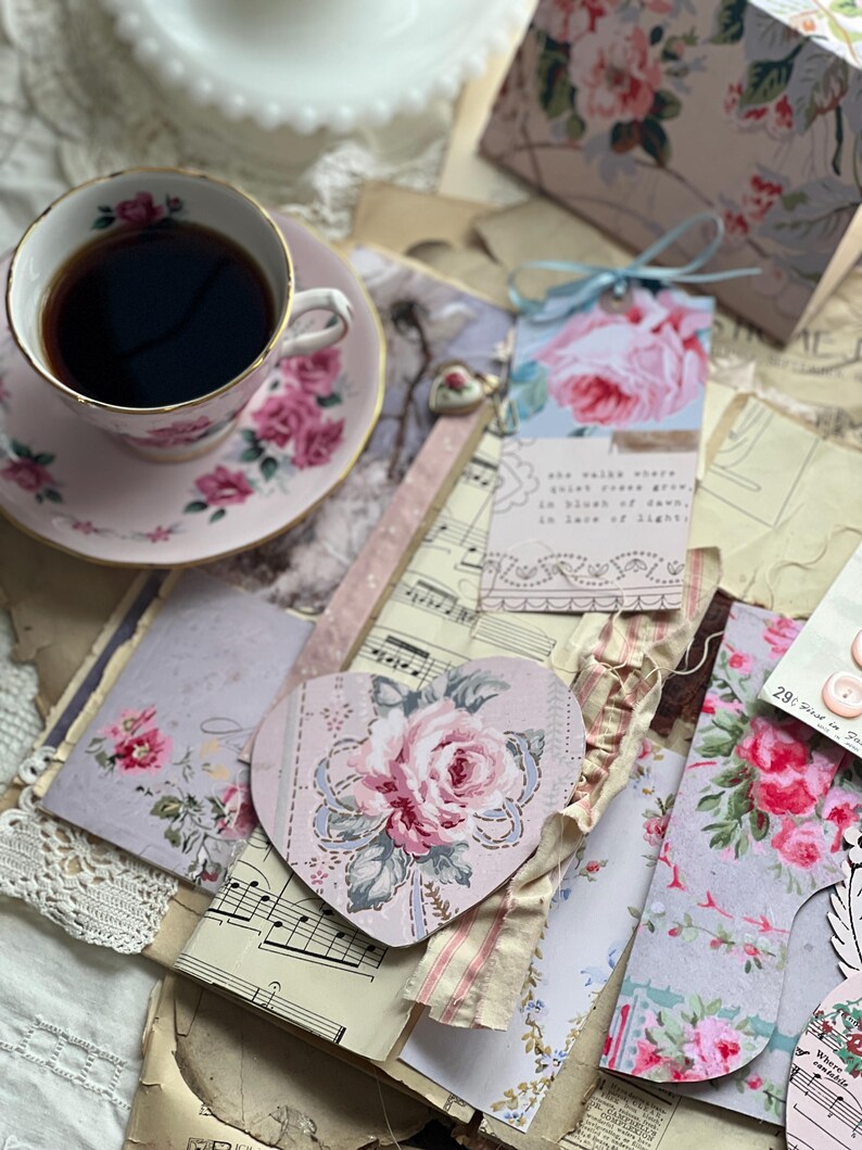 Soft & Lovely – Vintage Floral Junk Journal Kit – Romantic Ephemera ...