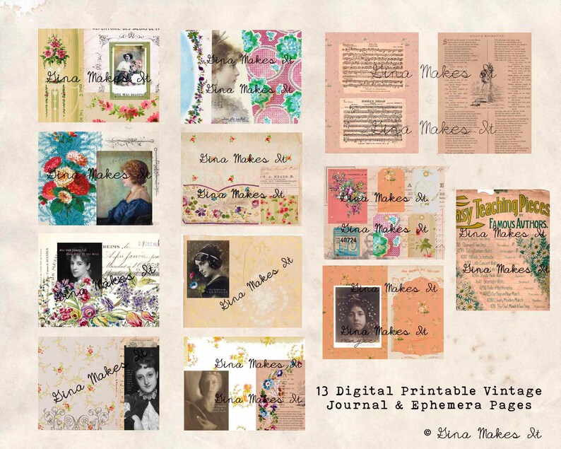 Awakening Junk Journal Kit Vintage Printables Digital Download Antique Papers Collage for Journaling and Art image 2