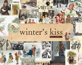 Winter's Kiss - Vintage Printables - Digital Download - Graphics & Illustrations - Collage for Journaling and Art