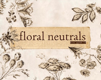Floral Neutrals - Vintage Printables - Digital Download - Antique Papers - Collage for Journaling and Art