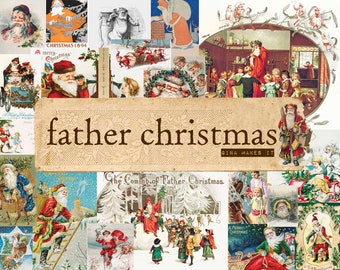 Father Christmas -  Vintage Printables - Digital Download - Graphics & Illustrations - Collage for Journaling and Art