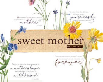 Sweet Mother of Mine - Vintage Journal Cards - Vintage Printables - Digital Download - Floral Illustrations - Collage for Journaling and Art