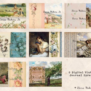 Pages For Our Spring Journals Vintage Printables Digital Download Antique Papers Collage for Journaling and Art image 2