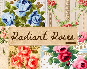 Radiant Roses - Vintage Wallpaper - Vintage Paper Printable - Digital Download - Antique Florals - Collage for Journaling and Art