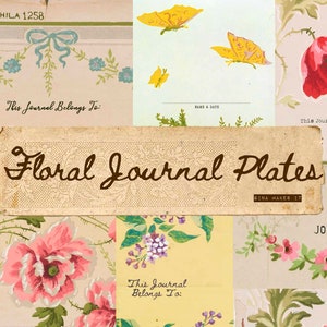 Floral Journal Plates This Journal Belongs To Vintage Printables Digital Download Paper Antique Floral image 1