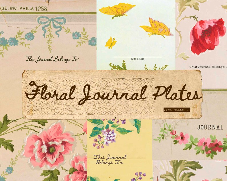 Floral Journal Plates This Journal Belongs To Vintage Printables Digital Download Paper Antique Floral image 1