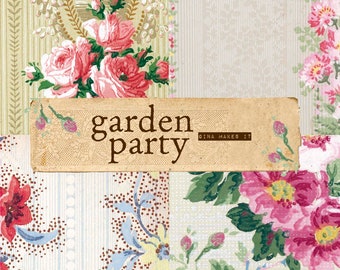 Garden Party - Vintage Wallpaper - Vintage Paper Printable - Digital Download - Antique Florals - Collage for Journaling and Art