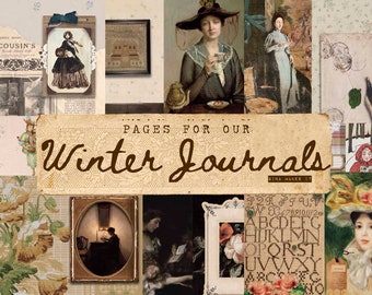 Pages For Our Winter Journals - Vintage Printables - Digital Download - Antique Papers - Collage for Journaling and Art