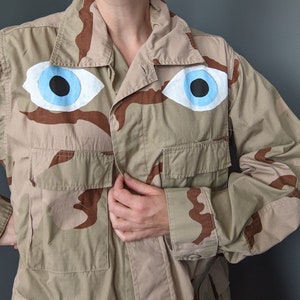 2003 Desert Camo Jacket, Hand-Painted with Evil Eyes XL