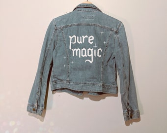 vintage hand painted pure magic fcuk jean jacket