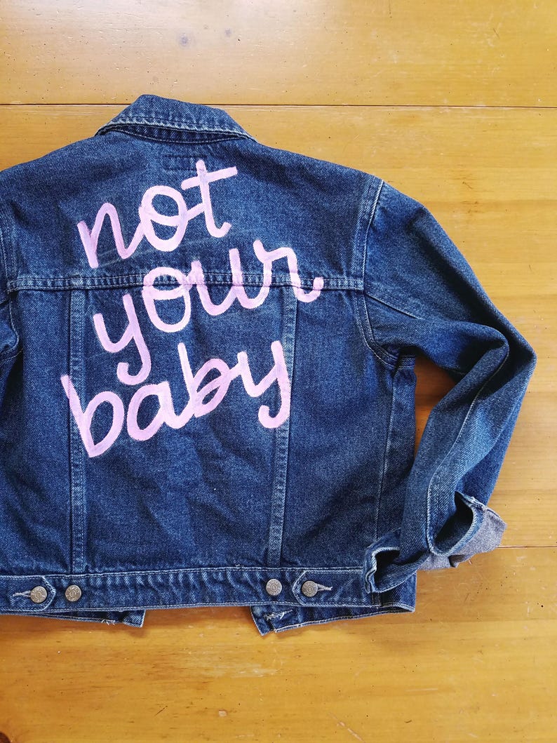 Handpainted Vintage Esprit Denim Jean Jacket Size Xs Etsy