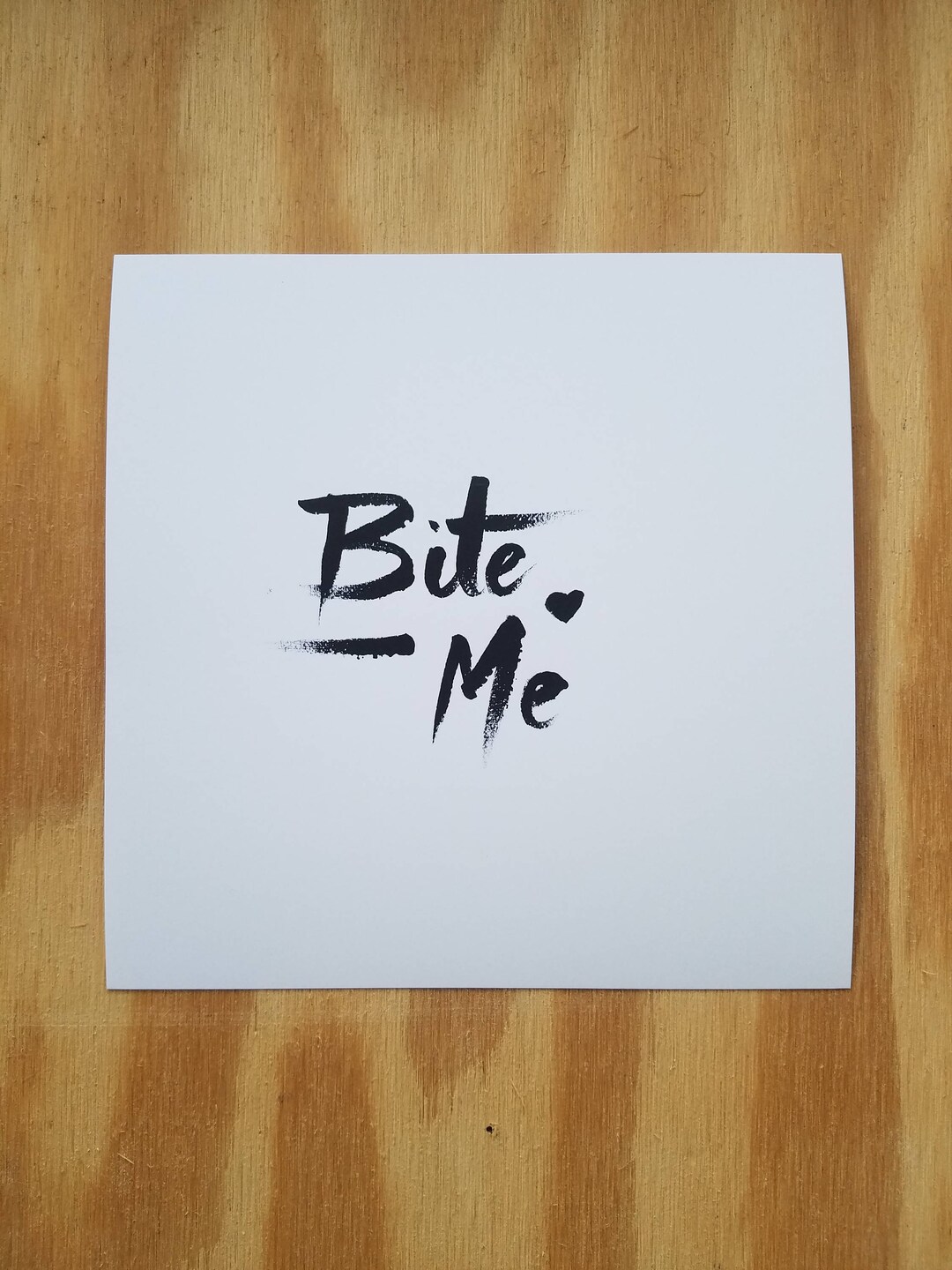 Hand-lettered bite Me Print - Etsy