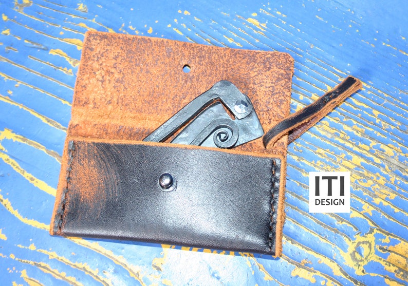 Foldable Viking Knife in a Hand Stitched Leather Pouch for - Etsy