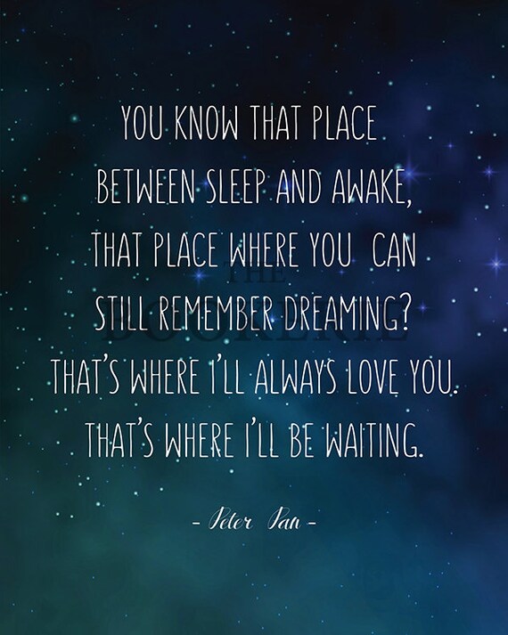 Peter Pan Quote J M Barrie Disney You Know That Place | Etsy