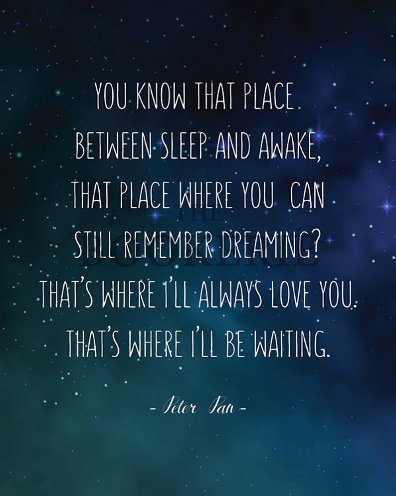 Peter Pan Quote J M Barrie Disney You Know that Place Etsy