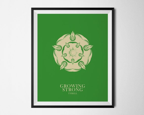 Game Of Thrones House Tyrell Growing Strong House Sigil Etsy